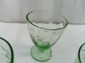 Ретро чашки с гарафа за ракия цветно зелено стъкло, снимка 6