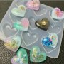 9 сърца сърце прозрачен силиконов молд форма фондан шоколад смола гипс украса, снимка 1 - Форми - 29997547