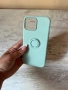 Кейс / калъф за айфон 13 про тюркоазен силикон с халка за пръста за удобство при използване 🩵🩵🩵, снимка 1