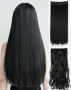 Черни треси екстеншън синтетичен косъм. Дължина 60см,грамаж 100гр. Цена за 1 брой треса 40лв., снимка 4