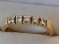 Дамски златен пръстен с пет брилянта/диамат,брилянт/, снимка 11
