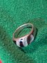 СТАР СРЕБЪРЕН ПРЪСТЕН СРЕБРО 925 АНГЛИЯ с ЧЕРЕН ШЛИФОВАН ОНИКС РЪЧНА АРТ ИЗРАБОТКА 25834, снимка 2