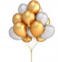 Металик злато сребро шарен хром обикновен латекс балон рожден ден годишнина парти украса, снимка 3