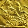 Стара английска златна монета - куриоз, двоен образ., снимка 2