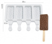 4 малки ескимо 3D триъгълници сладолед Popsicle Попсикъл молд силиконова форма калъп направа десерти, снимка 2
