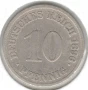 Germany-10 Pfennig-1896 E-KM# 12-Wilhelm II-small shield, снимка 1