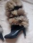Зимни ботуши естествена кожа с естествен косъм лисица на ток , снимка 8