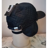 Черна шушлякова шапка с козирка и ушички, снимка 3 - Шапки - 43051751