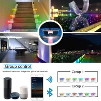 LED декинг лампи RGB WIFI Многоцветени, IP67, Ø31MM 12V, 10 броя, снимка 2 - Лед осветление - 43987781