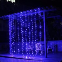 LED Завеса 3 х 3 м Студено Синьо White 420лампи с Опция Снаждане, снимка 1 - Лед осветление - 38583582