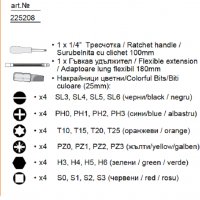 Отвертка-тресчотка с цветни накрайници, к-т 26 части , снимка 2 - Отвертки - 28017244