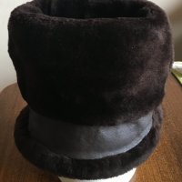Мъжка зимна шапка от естествена овча кожа - тъмно кафява, снимка 5 - Шапки - 32439082