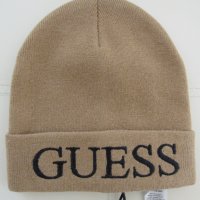 Плетена шапка GUESS цвят капучино, снимка 1 - Шапки - 43218479