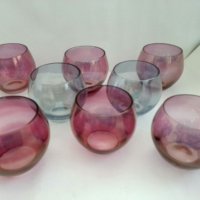 Ретро чаши цветно стъкло, снимка 4 - Антикварни и старинни предмети - 32329064