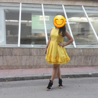 Жълта рокля , снимка 1 - Рокли - 44846759