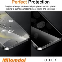 Milomdoi 9 в 1 4 протектори за екран и камера за Samsung Galaxy S24 Plus 6,7 инча, прозрачен, снимка 4 - Калъфи, кейсове - 44070659