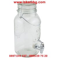 Стъклен буркан / диспенсър за течности 2л с кранче, снимка 3 - Други стоки за дома - 28585961