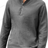 Едноцветна мъжка ежедневна риза с дълги ръкави и копчета, 5цвята - 023, снимка 6 - Ризи - 39801385
