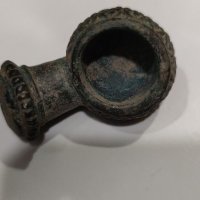 Старинна османска бронзова лула за опиум - тютюн , снимка 2 - Антикварни и старинни предмети - 39584384