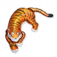 3D Тигър цял ръст джунгла сафари фолио фолиев балон хелий или въздух парти рожден, снимка 1 - Други - 37488573