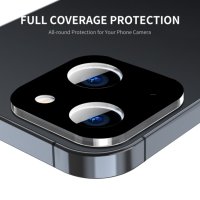Full Camera Glass протектор за камера за iPhone 15 / 15 Plus (черен), снимка 3 - Фолия, протектори - 43774648