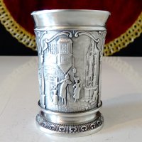 Чаша за ракия от калай,серия Carl Spitzweg. , снимка 4 - Антикварни и старинни предмети - 39971510