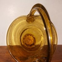 Стара стъклена бонбониера от соца., снимка 3 - Антикварни и старинни предмети - 35235381
