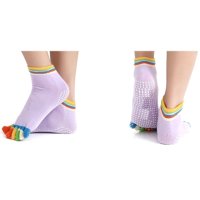 Чорапи за йога, с шарени пръсти, чорапи за пилатес, размер: 35-39, снимка 4 - Йога - 43898443