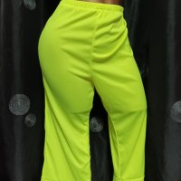 L/XL Неоново жълт панталон с широки крачоли , снимка 2 - Панталони - 37312383