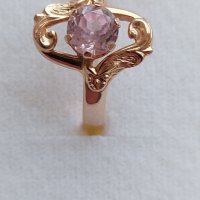 Руски златен пръстен с розов сапфир, снимка 1 - Пръстени - 40053876