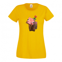 Дамска тениска Flower Pig майнкрафт Minecraft,Игра,Забавление,подарък,Изненада,Рожден Ден., снимка 12 - Тениски - 36520728