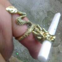 Месингов държач за цигара пръстен, снимка 1 - Пръстени - 43594318