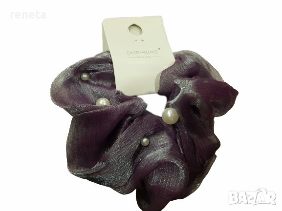 Ластик Ahelos, За коса, Скрънчи, Лилаво, снимка 1