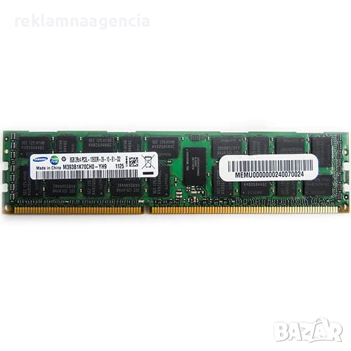 4БР Сърварна RAM SAMSUNG 8GR 2RX4 PC3 10600R 09 11 E2 D3 SIM DDR3-RAM SVR 8G M393B1K7ODHO-CH9 1213, снимка 1
