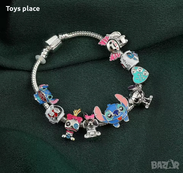 Disney Гривна тип Пандора с Талисмани Лило и Стич Lilo and Stitch Minnie mouse Мини Маус , снимка 1