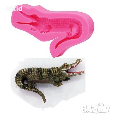 Алигатор Крокодил силиконов молд форма фондан шоколад украса декор, снимка 1