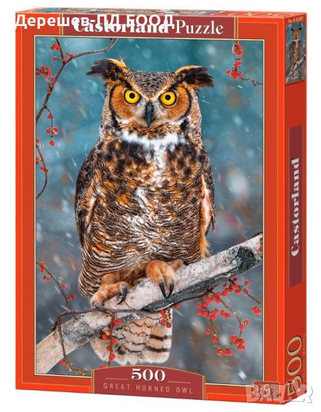 Пъзел Castorland 500 ел. - Вирджински бухал, снимка 1