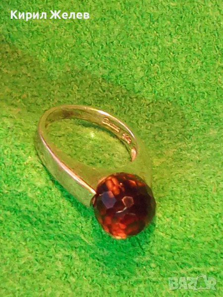 Galdini 925 МАРКОВ СКЪПОЦЕНЕН СРЕБЪРЕН ПРЪСТЕН СРЕБРО 925 Част От КОМПЛЕКТ с ФАСЕТИРАН ГРАНАТ 34452, снимка 1