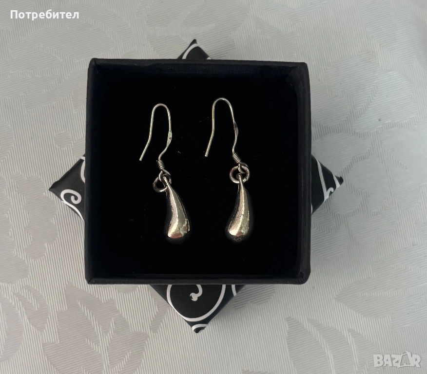Сребърни обеци,печат 925, снимка 1