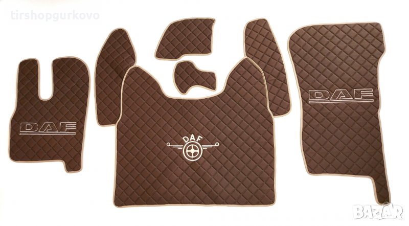 Кожени стелки за DAF XF 106 / 2020+ година с три бродирани лога, снимка 1
