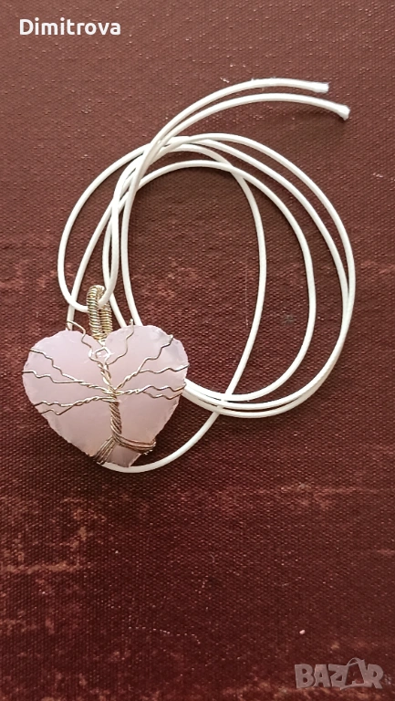 Колие сърце с инкрустация, снимка 1