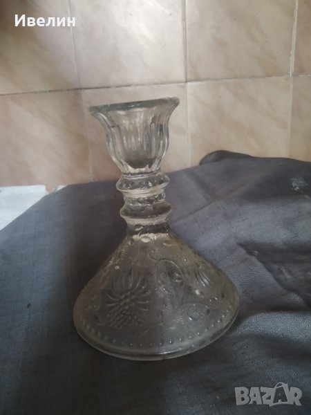 стар кристален свещник арт деко, снимка 1