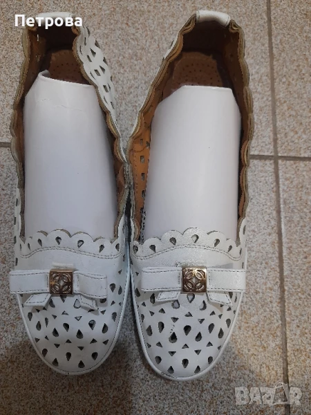 Летни бели дамски обувки , снимка 1