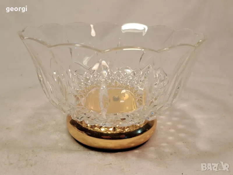 кристална купа с метален пиедестал 6/1, снимка 1
