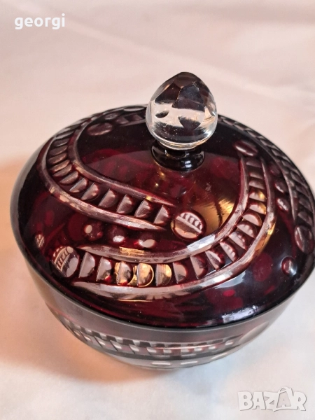 кристална бонбониера Bohemia рубинен кристал 29/3, снимка 1