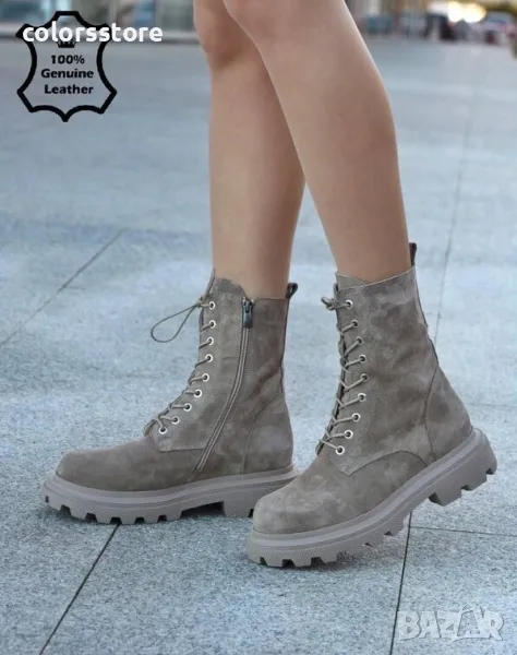 Равни боти - визон ЕСТЕСТВЕН велур - 38803, снимка 1