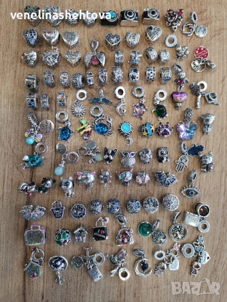 Сребърни талисмани висулки стопери клипс за гривни Пандора , снимка 1