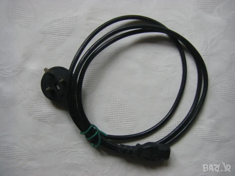 Качествен нов захранващ кабел с английски щепсел и вграден предпазител, снимка 1