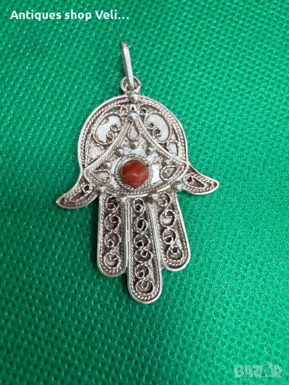 Сребърна висулка Ръката на Фатима №7689 , снимка 1