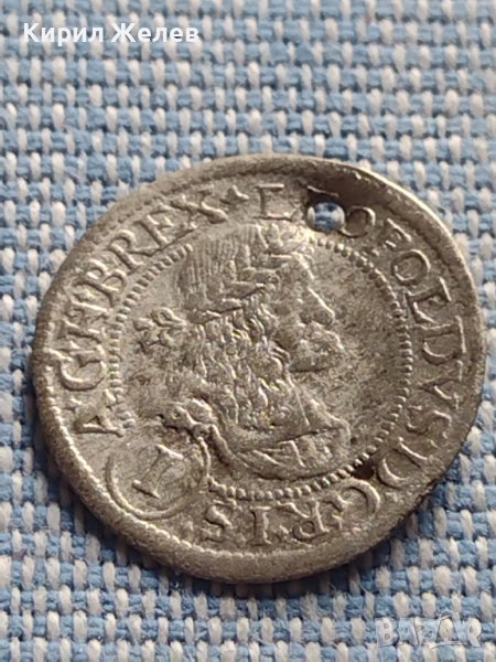Сребърна монета 1 кройцер 1681г. Леополд първи Виена Свещена Римска Империя 13770, снимка 1